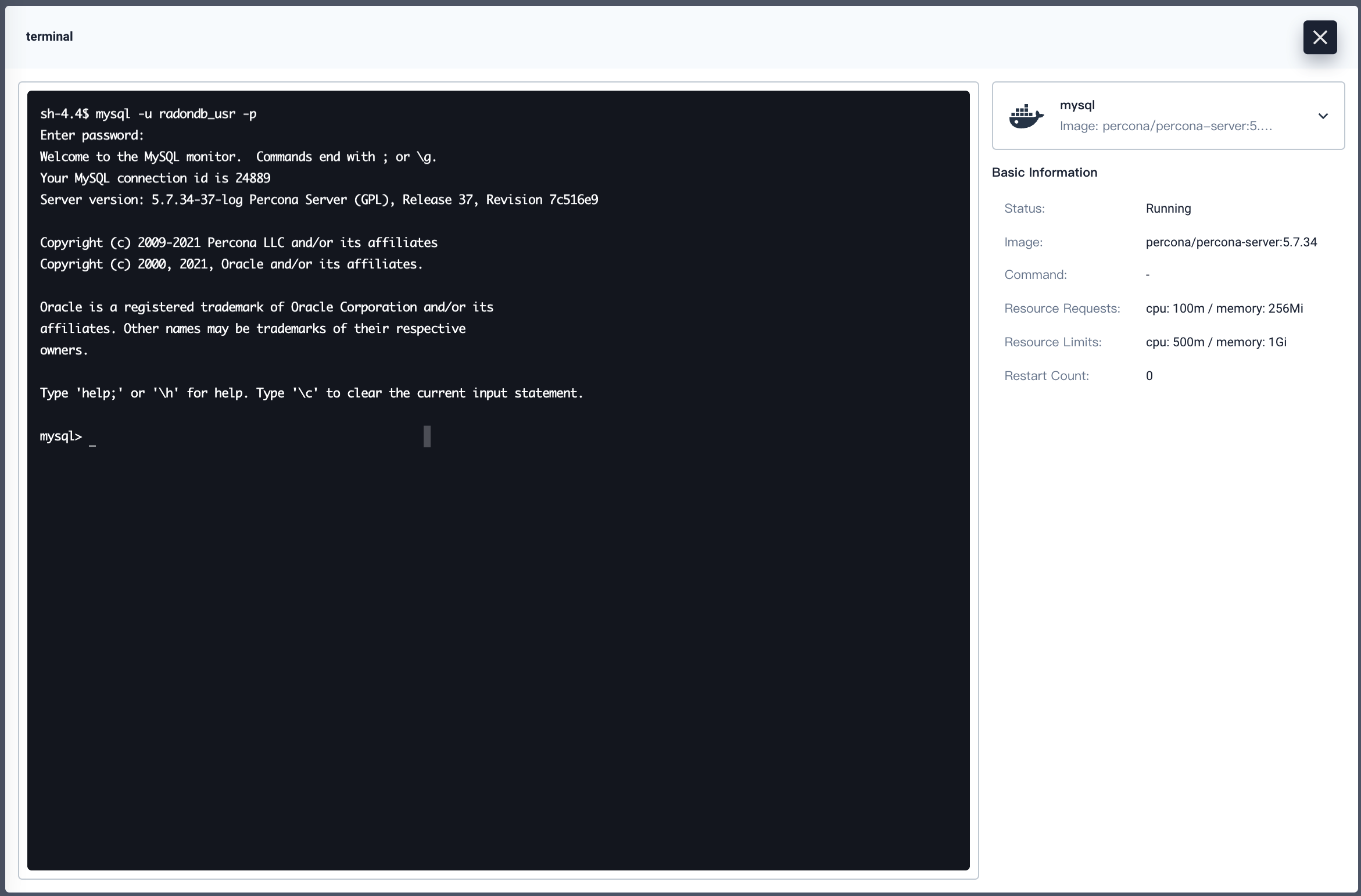 Access RadonDB MySQL